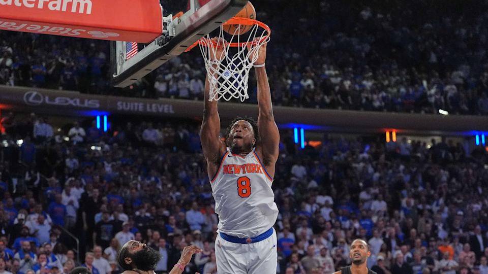 尼克队Og Anunoby。(AP Photo/Seth Wenig)