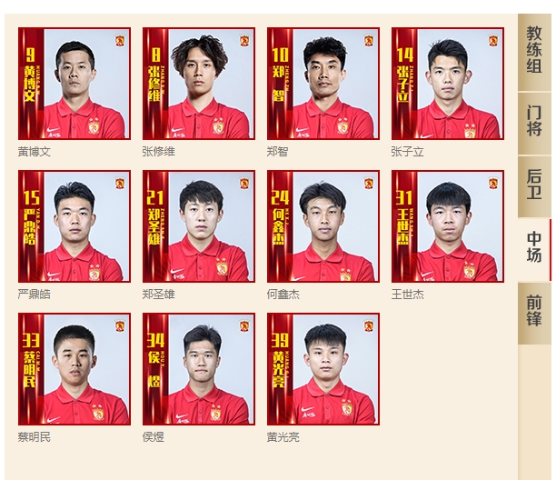 主教练正在热身？广州队官网更新球员名单：郑智在列，身披10号