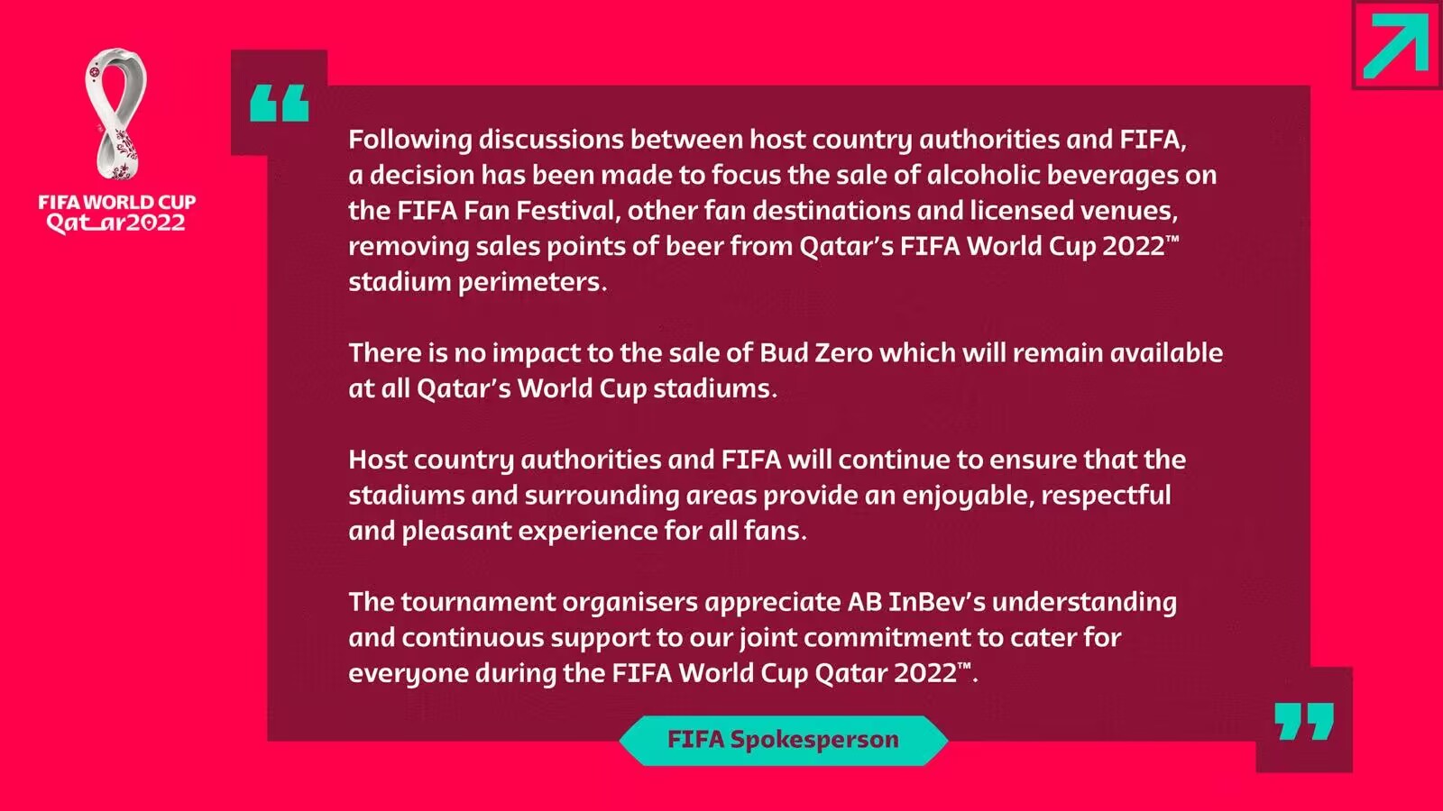 严格禁酒!官方:卡塔尔世界杯球场禁售啤酒
