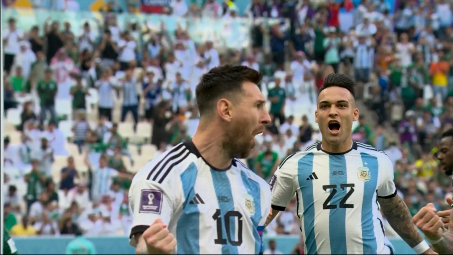 阿根廷梅西进球瞬间 世预赛:梅西点射 阿根廷1-1智利 阿根廷美洲杯梅西射门 梅西为阿根廷国家队打进多少球 梅西点射打入个人本届首球！阿根廷1-0沙特！