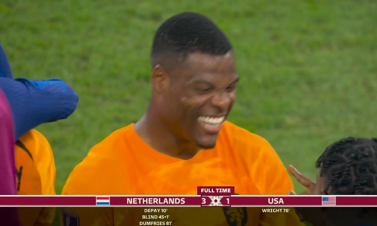 荷兰3-1美国全场数据:控球率42%-58%,射门11-17