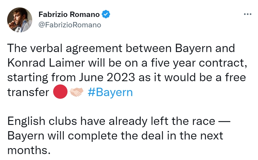 罗马诺更新：拜仁免签莱比锡中场莱默尔达口头协议，双方签约5年
