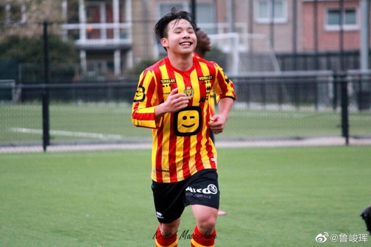 17岁中国小将鲁峻珲比利时u18杯赛破门,代表梅赫伦u18打满全场
